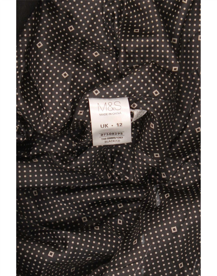 Marks & Spencer Abrigo cruzado para mujer UK 42 Poliéster negro mediano