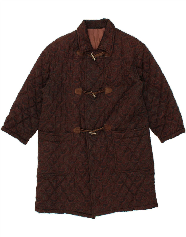 PERSONA Womens Oversized Quilted Duffle Coat Size 17 Small Brown Paisley Vintage Persona and Second-Hand Persona from Messina Hembry 