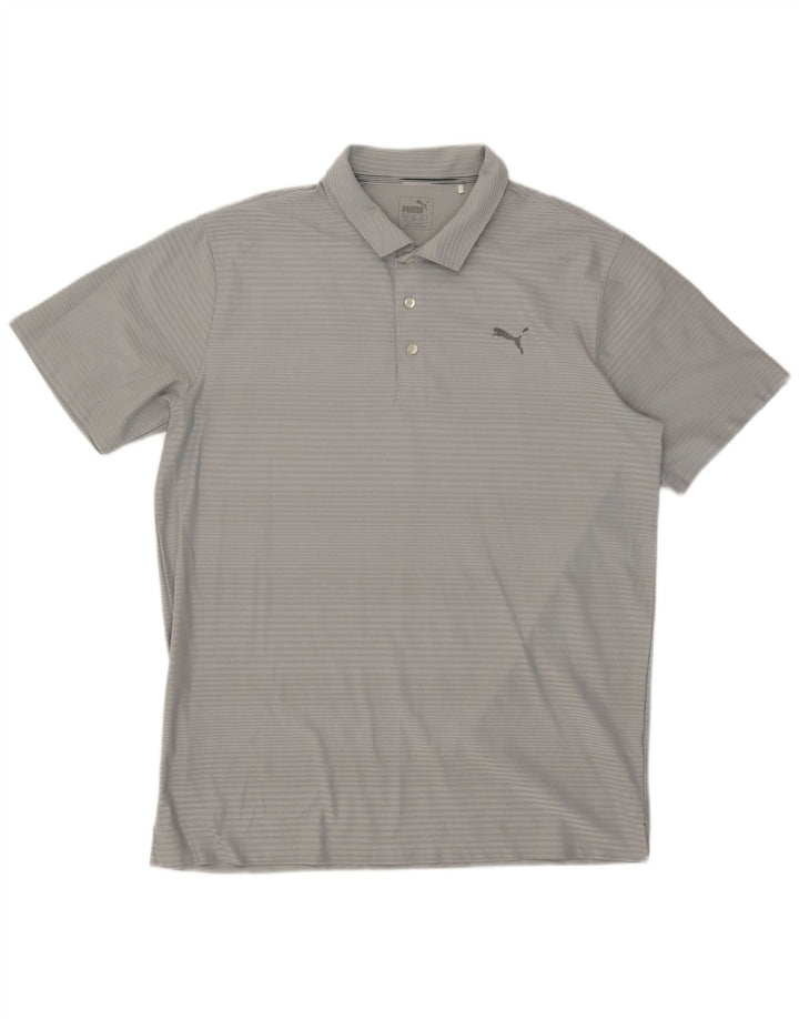 Puma Polo Hombre XL Gris Rayas Poliéster