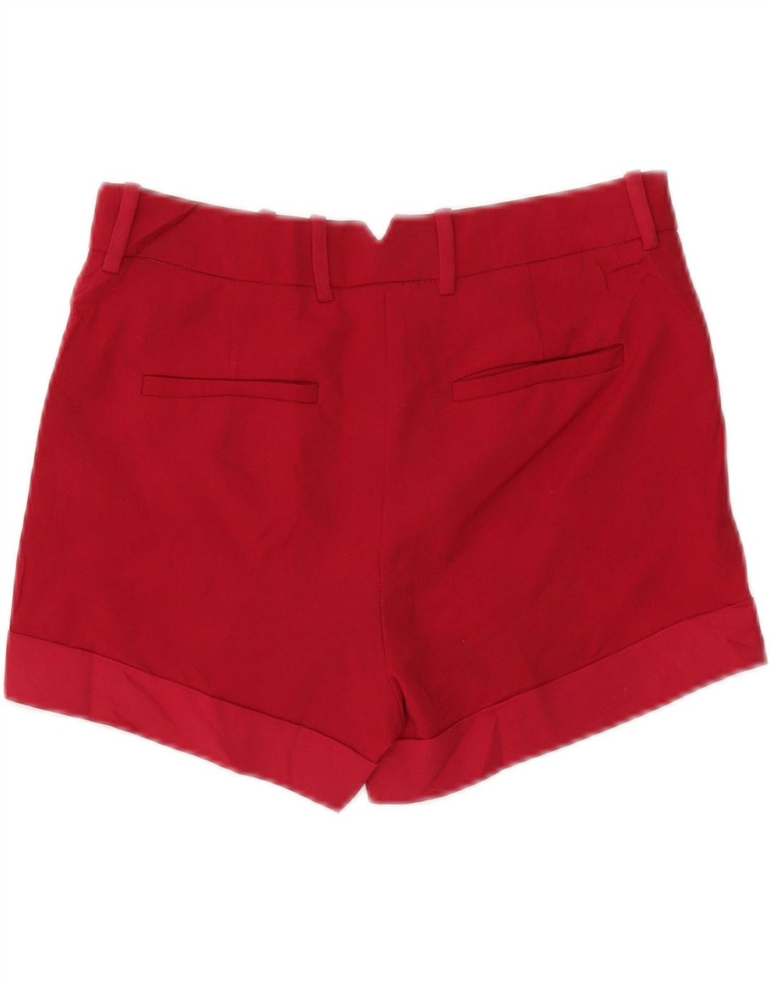 Zara Mujer Chino Shorts Small W26 Poliéster Rojo