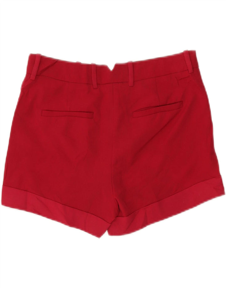 Zara Mujer Chino Shorts Small W26 Poliéster Rojo