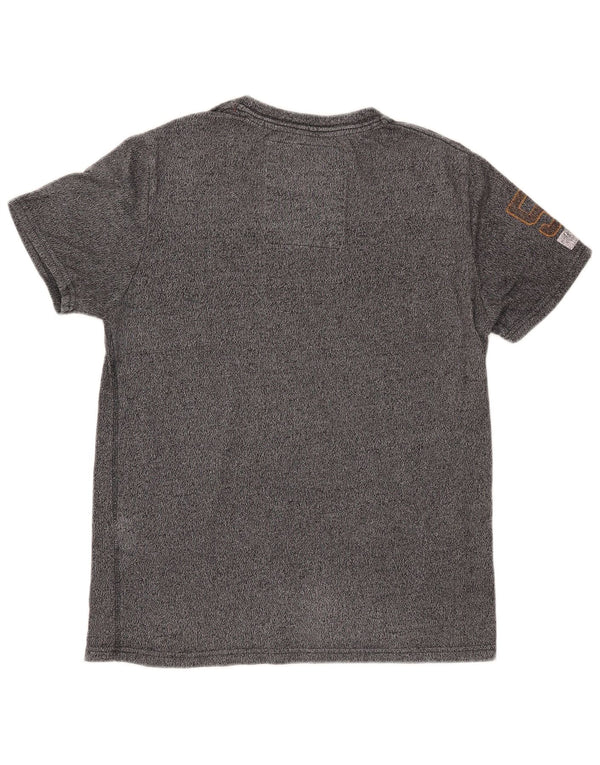 SUPERDRY Camiseta gráfica para hombre Top grande de algodón moteado gris