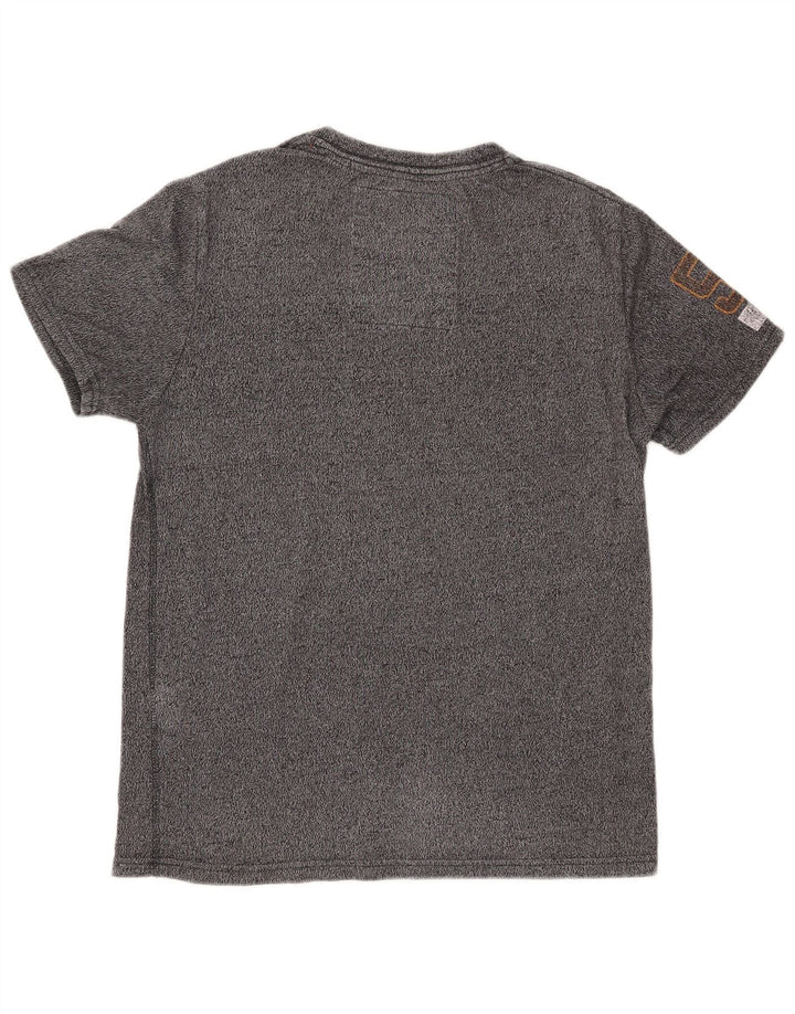 SUPERDRY Camiseta gráfica para hombre Top grande de algodón moteado gris