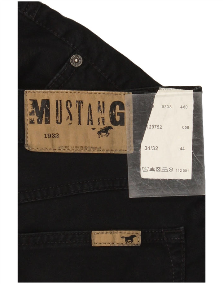 MUSTANG Mens Straight Jeans W34 L32 Navy Blue Cotton