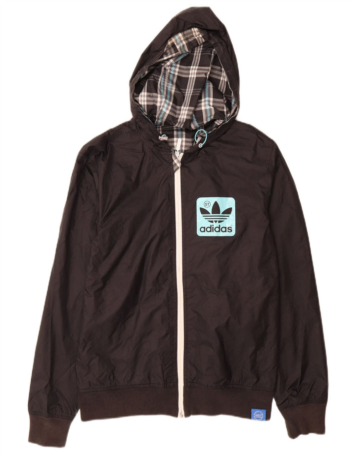Adidas Chaqueta superior de chándal con capucha y gráfico para hombre XS Poliéster negro