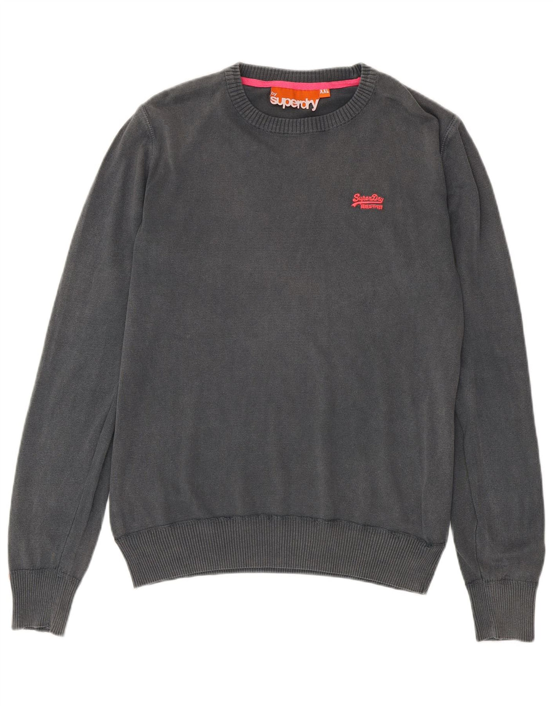 SUPERDRY Suéter tipo jersey con cuello redondo para hombre 2XL Algodón gris
