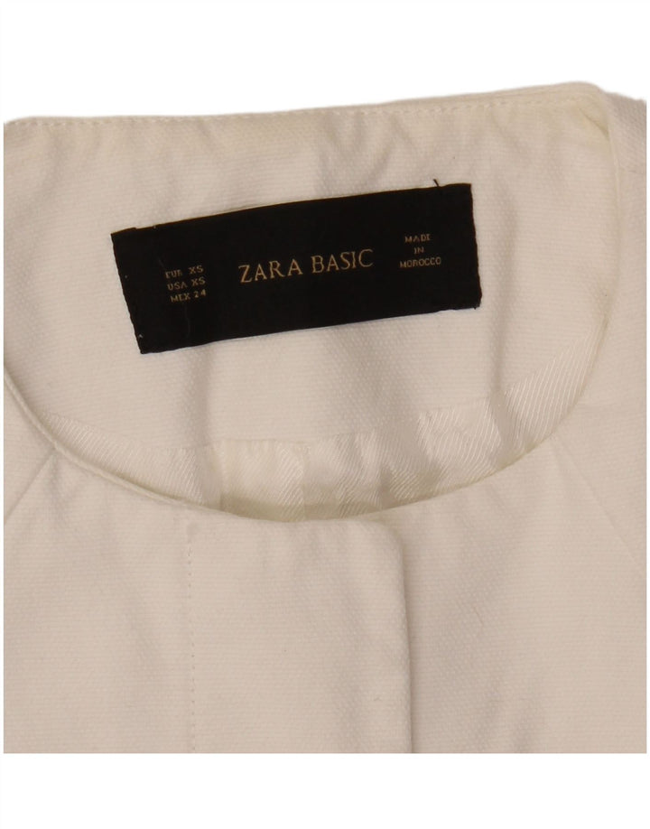 ZARA Chaqueta Blazer Mujer UK 6 XS Blanco