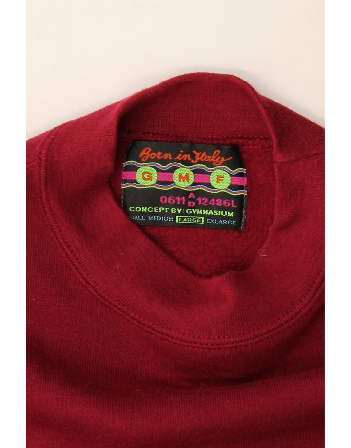 GYMNASIUM Sudadera gráfica para hombre Jumper Large Borgoña