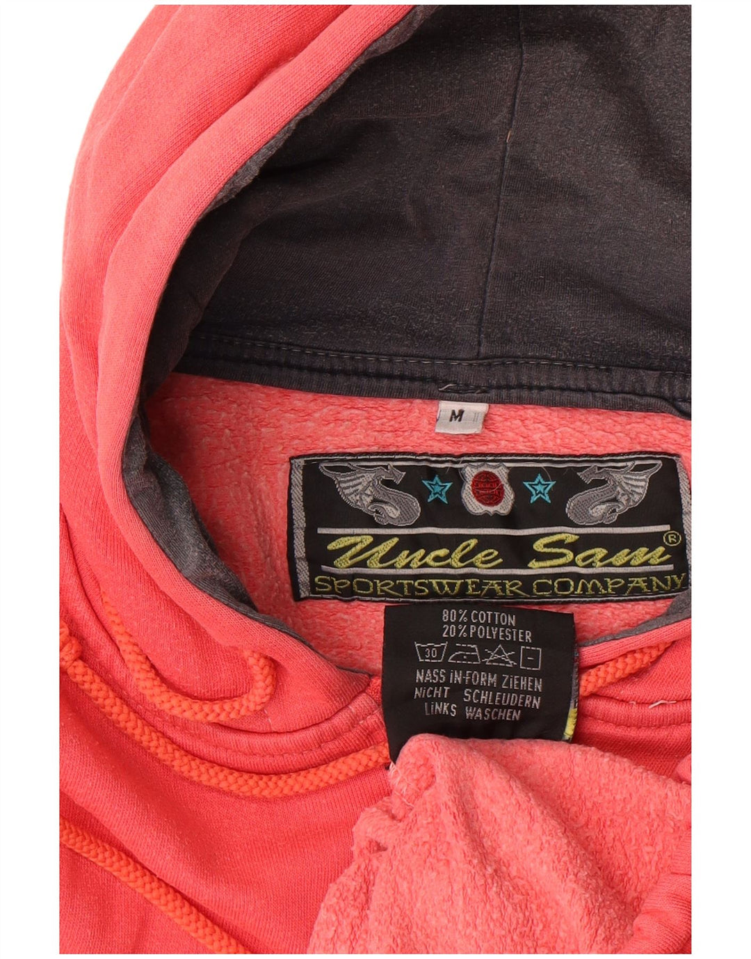 Tío Sam Suéter con capucha y cremallera gráfica para hombre Algodón rojo mediano