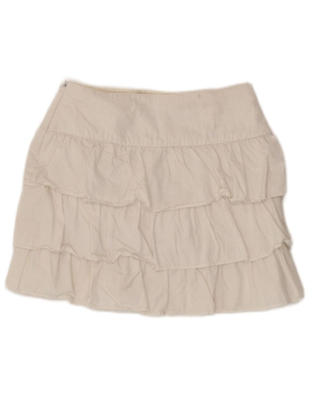 Zara Mujer Falda Escalonada XS W24 Blanco