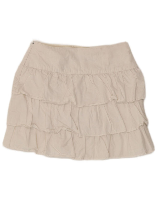 Zara Mujer Falda Escalonada XS W24 Blanco