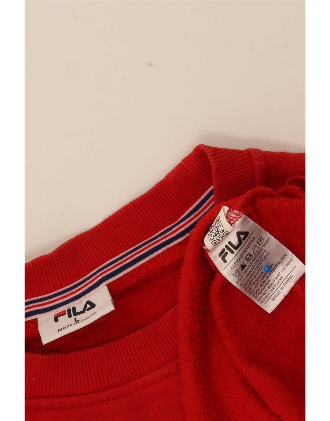 Fila Hombre Sudadera Jumper Grande Algodón Rojo