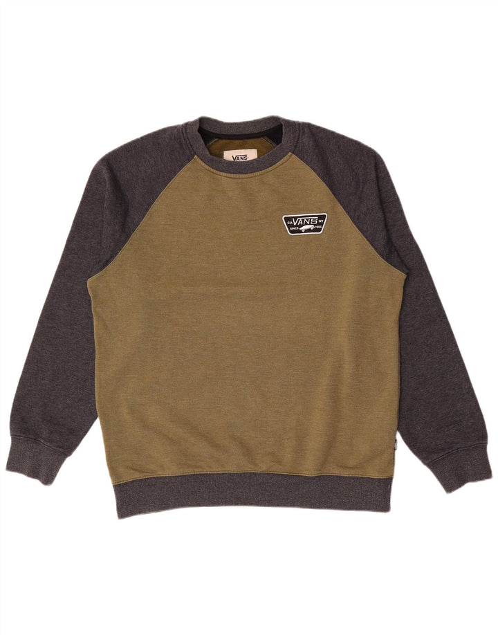 Vans Hombre Sudadera Jumper Large Caqui Colorblock Algodón