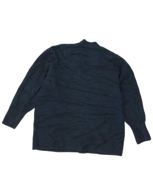 Zara Mujer Cárdigan Suéter UK 46 Grande Azul Marino Acrílico