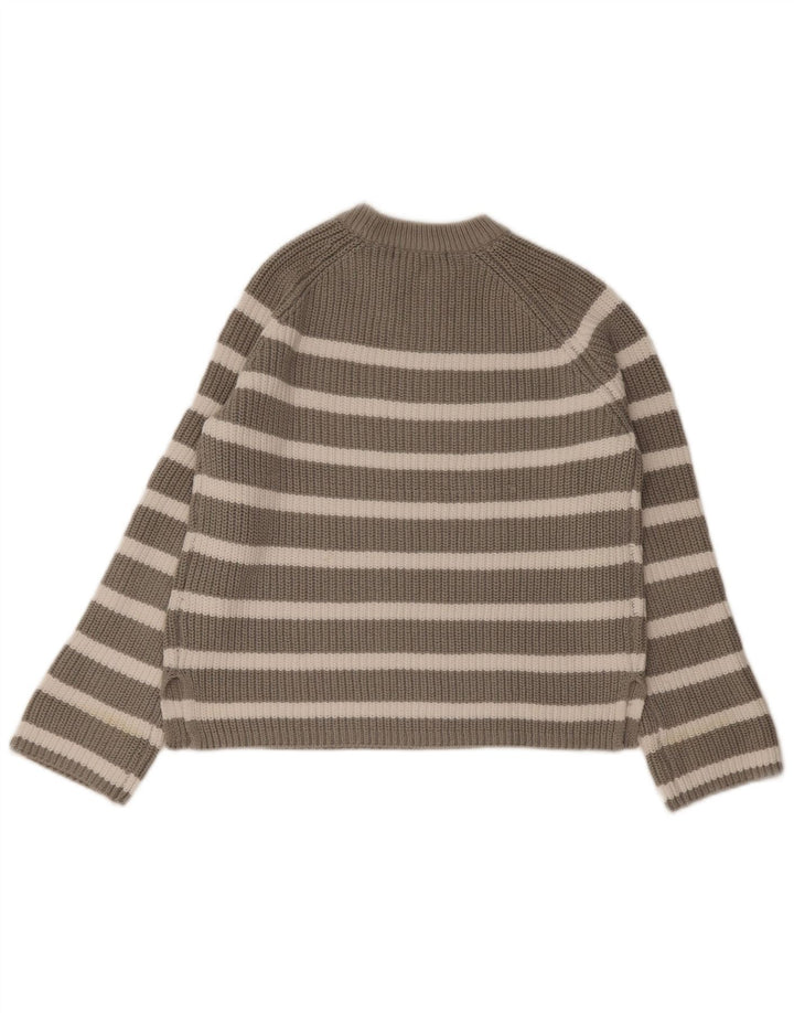 Marks & Spencer Suéter de Cuello Redondo para Mujer UK 10 Small Gris Rayas