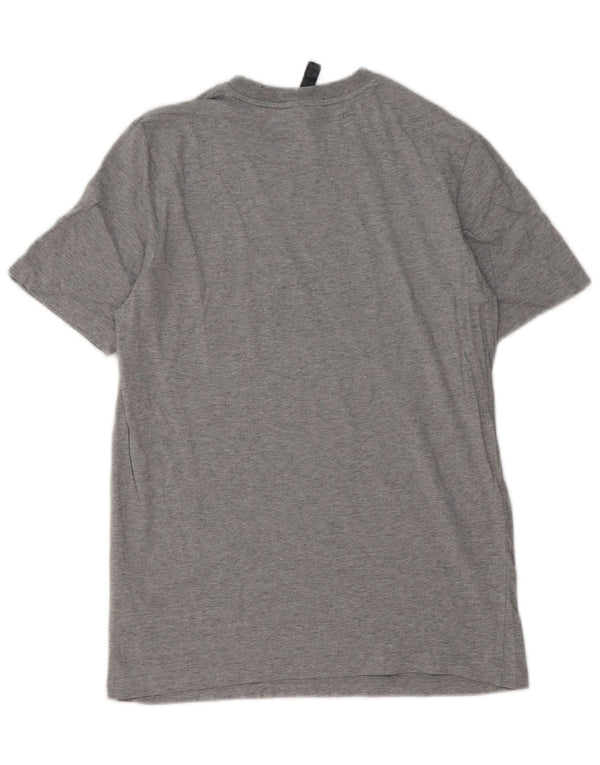 Adidas - Camiseta gráfica para hombre, talla pequeña, algodón moteado gris