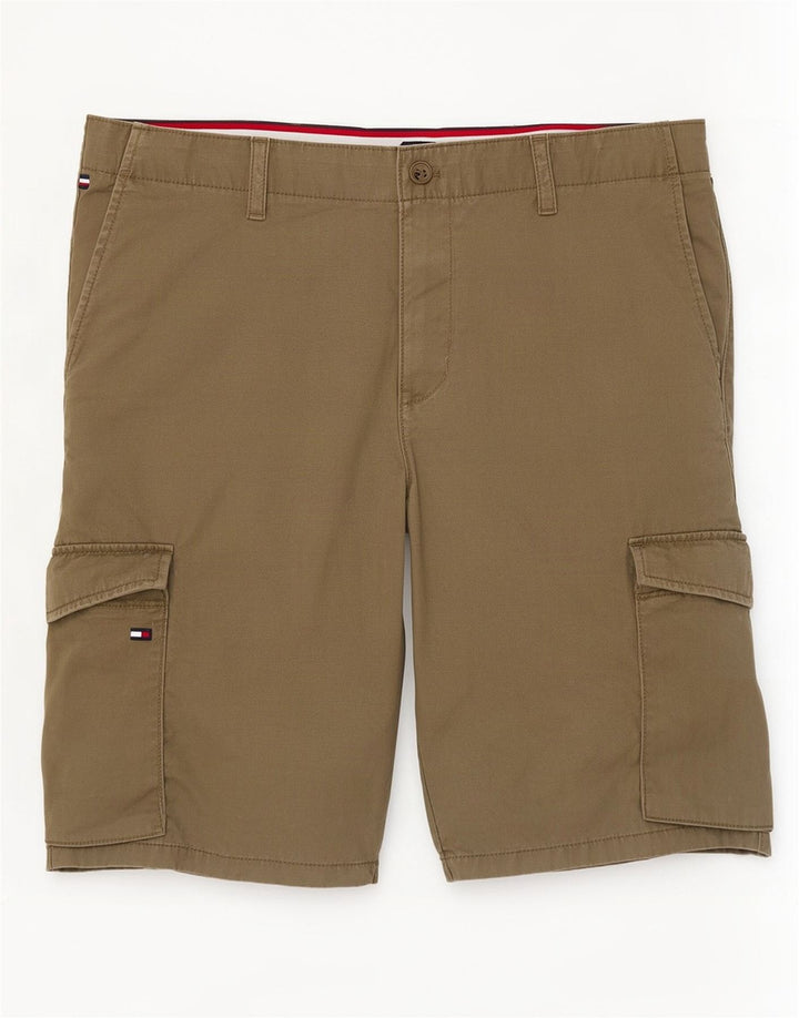 Tommy Hilfiger Pantalones cortos tipo cargo para hombre W36 Large Khaki Cotton