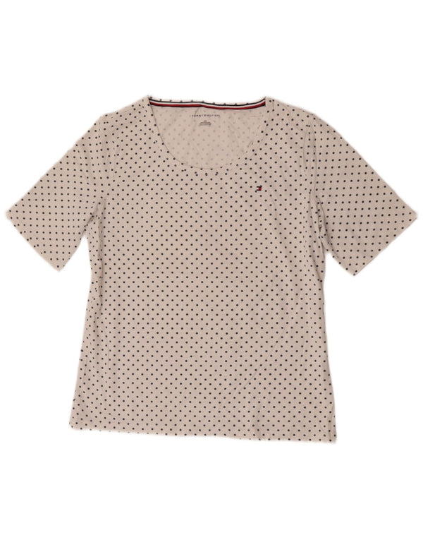 Tommy Hilfiger Camiseta para Mujer Top UK 46 Grande Algodón Floral Blanco