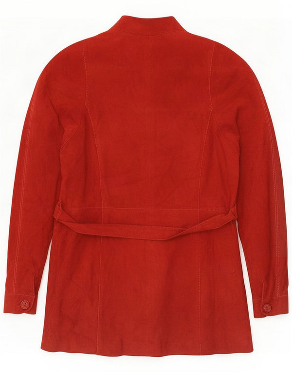 Chaqueta de cuero vintage para mujer IT 46 Large Red
