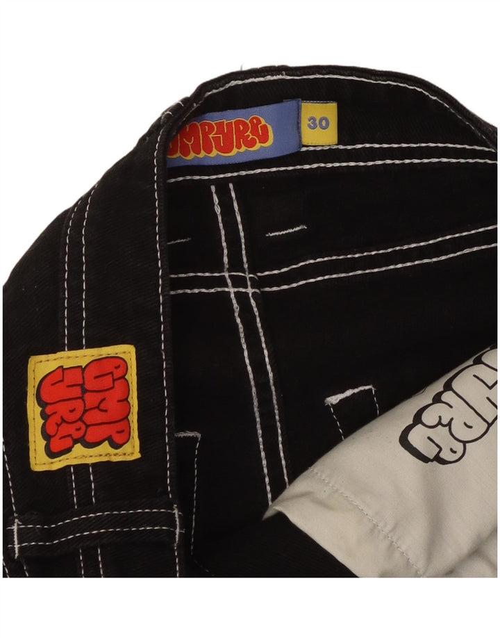 VINTAGE Vaqueros cónicos para hombre W30 L28 Algodón negro