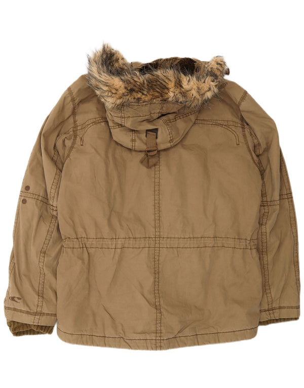 O'Neill Chaqueta utilitaria con capucha para hombre UK 40 Large Beige Cotton