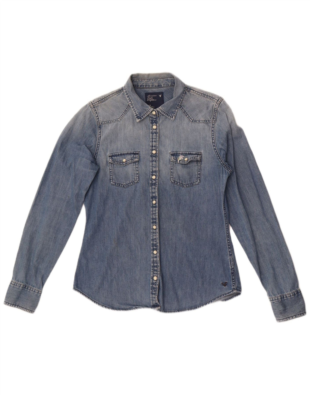 American Eagle Outfitters Camisa vaquera para mujer UK 44 Azul medio