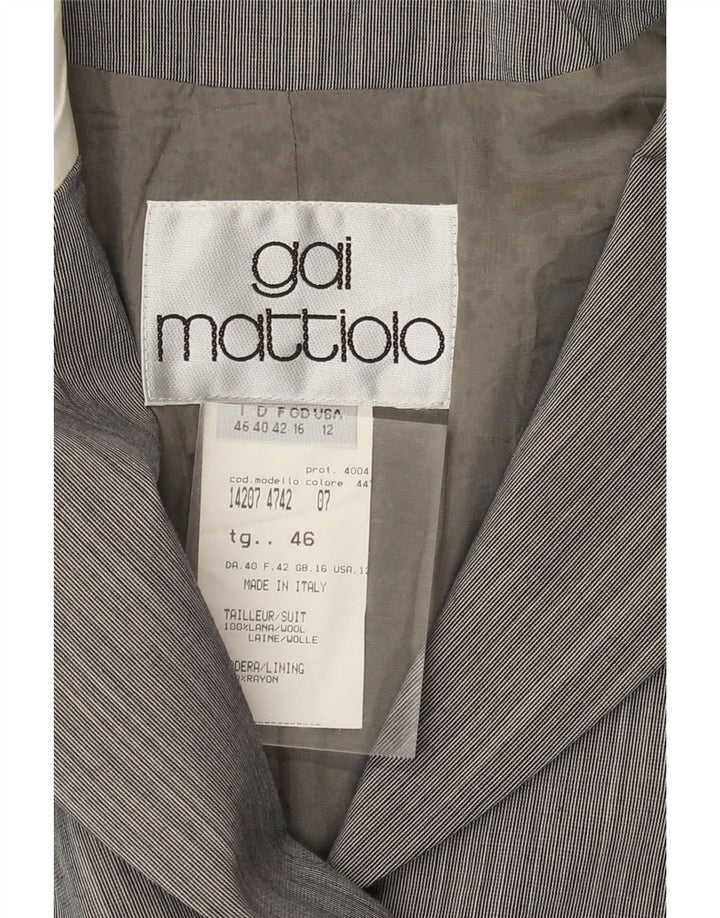Gai Mattiolo Chaqueta tipo blazer de 4 botones para mujer UK 46 Grande Gris Colorblock