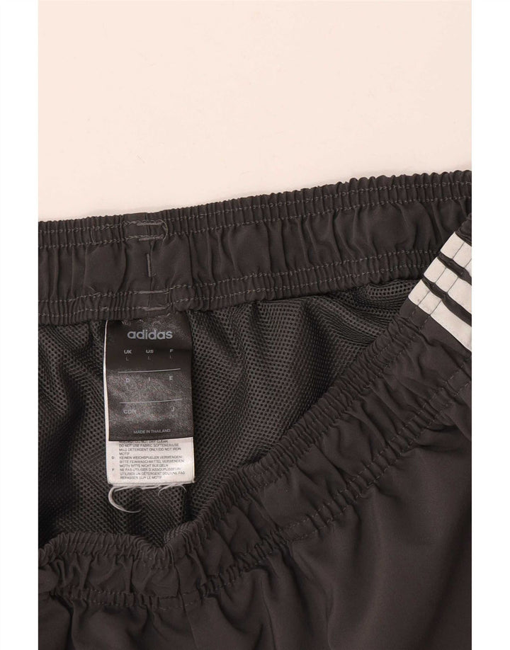 Adidas - Pantalones cortos deportivos para hombre, poliéster gris grande