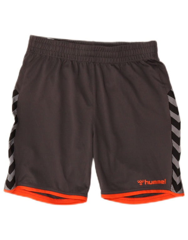 Hummel Shorts deportivos con gráficos para niños 13-14 años Gris Poliéster color block