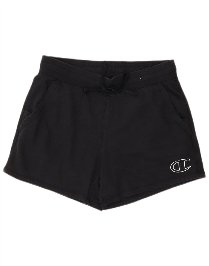 Champion Pantalones cortos deportivos para hombre pequeños de algodón negro