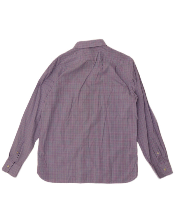 Jaeger Camisa clásica para hombre Talla 16 Algodón a cuadros azul grande