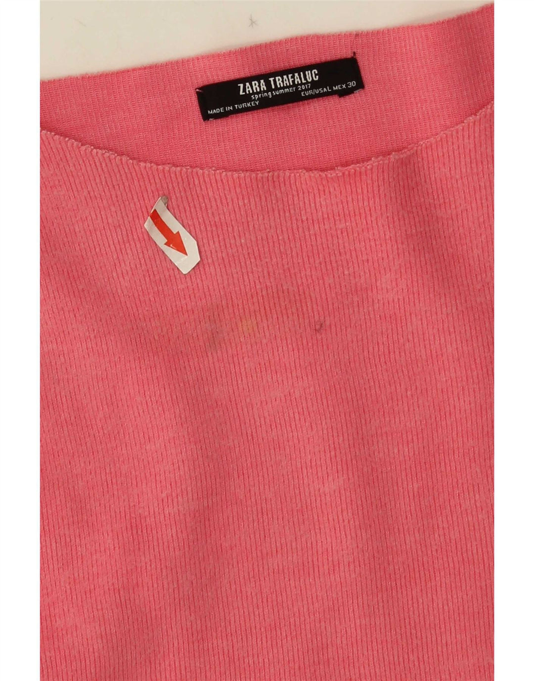 Zara Mujer Top Extragrande Manga Larga UK 46 Grande Algodón Rosa