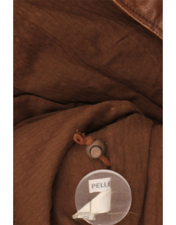 VINTAGE Chaqueta de cuero para hombre Reino Unido 42 XL Cuero marrón