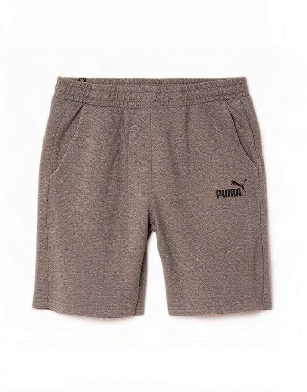 Puma Pantalones cortos deportivos para hombre de algodón moteado gris grande