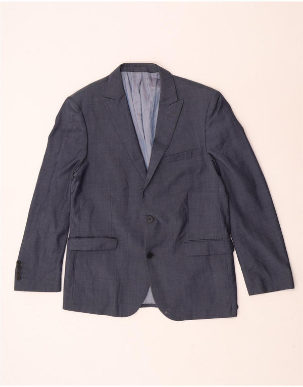 Dkny Chaqueta tipo blazer de 2 botones para hombre UK 42 XL Lana azul marino
