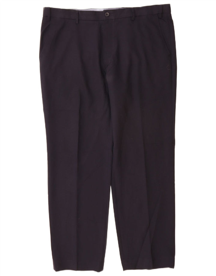 Marks & Spencer Pantalón chino de corte regular para hombre W40 L31 Poliéster azul marino