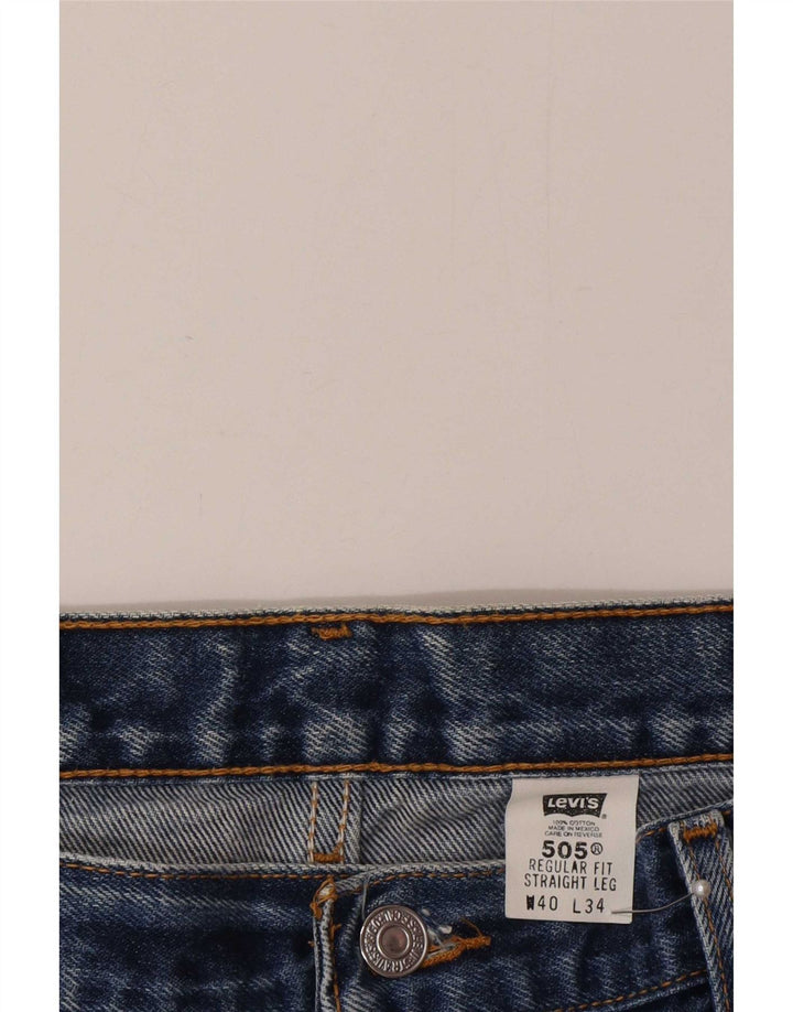 Levi's Vaqueros rectos de corte regular 505 para hombre W40 L34 Algodón azul