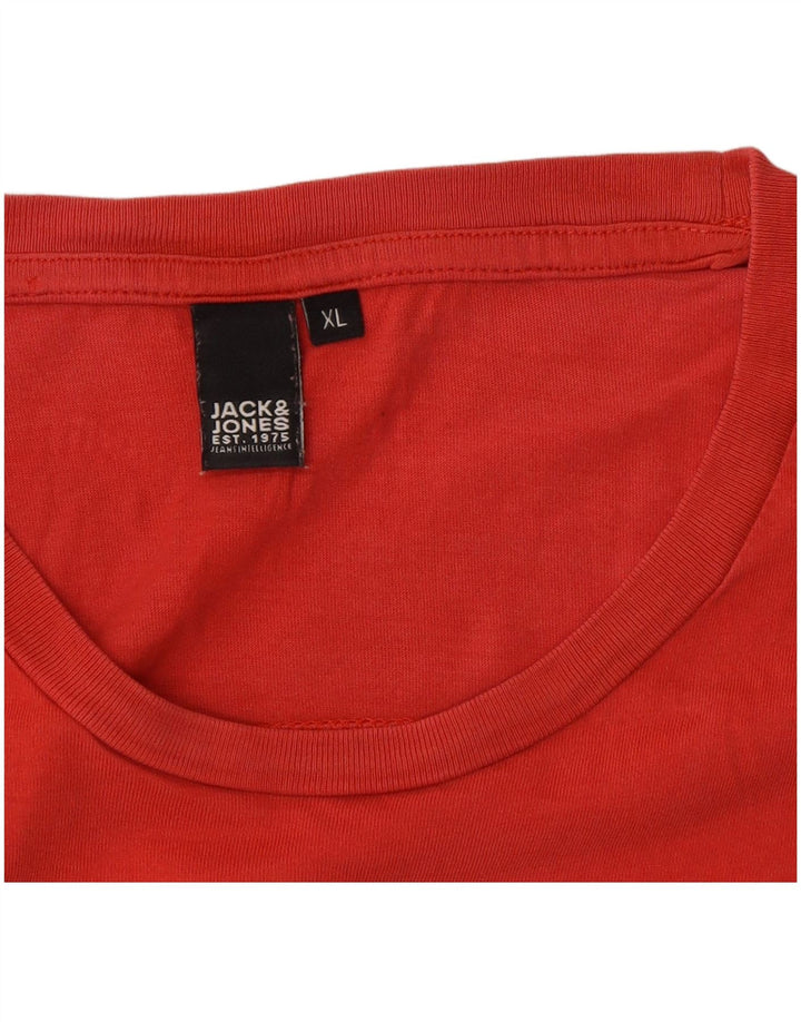 Jack & Jones Hombre Camiseta Gráfica Top XL Rojo