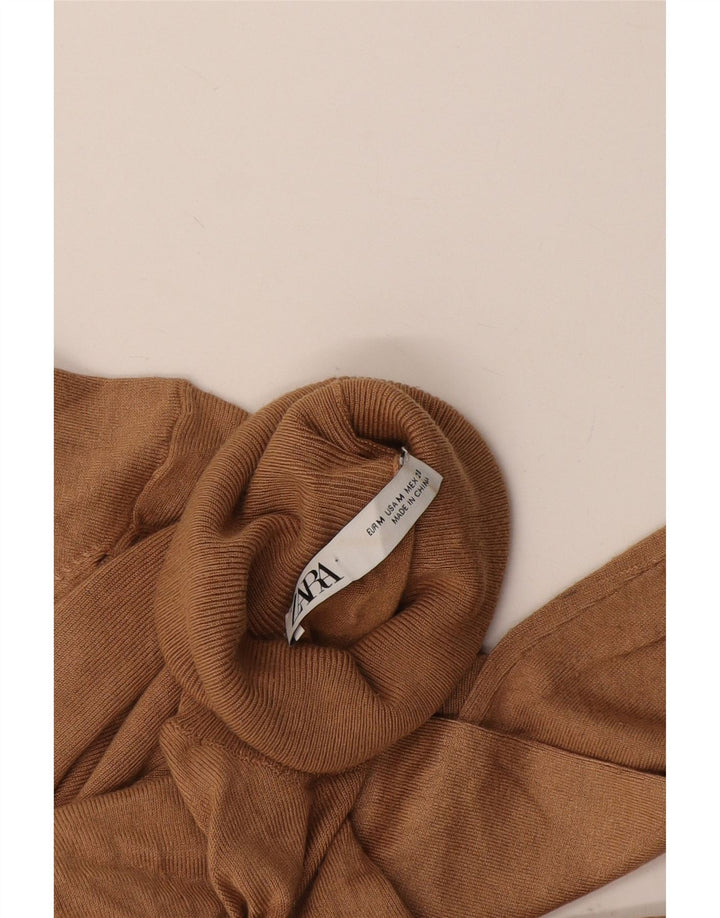 Zara - Jersey con cuello vuelto para mujer, talla 40, color marrón medio