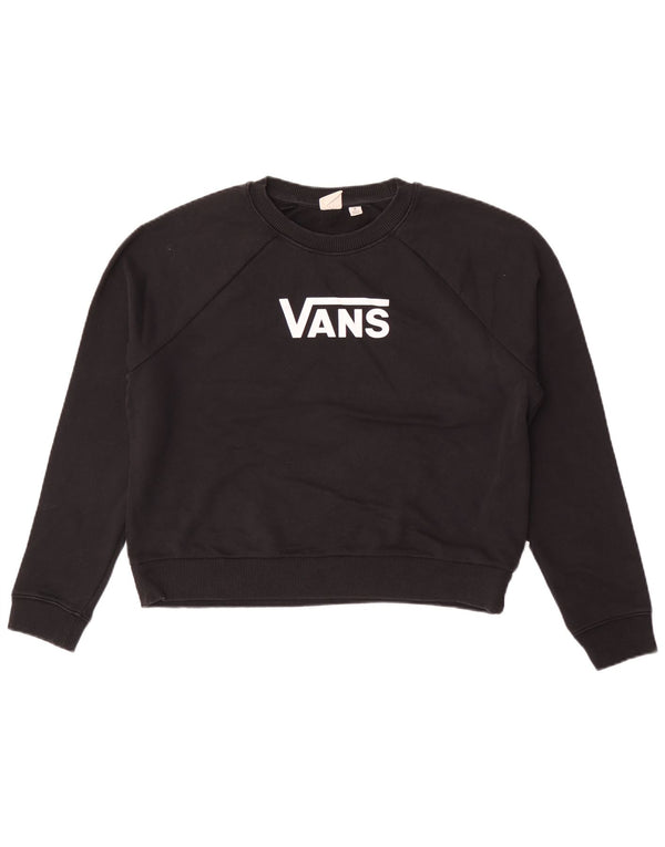 Vans - Sudadera gráfica para mujer, talla 40, talla mediana, algodón negro