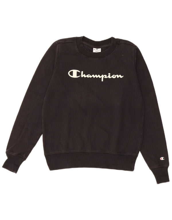 Champion Sudadera Gráfica para Mujer Jumper UK 10 Small Algodón Negro