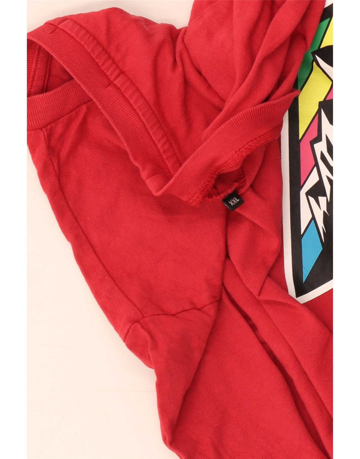 Replay Camiseta gráfica para hombre Top 2XL Algodón rojo