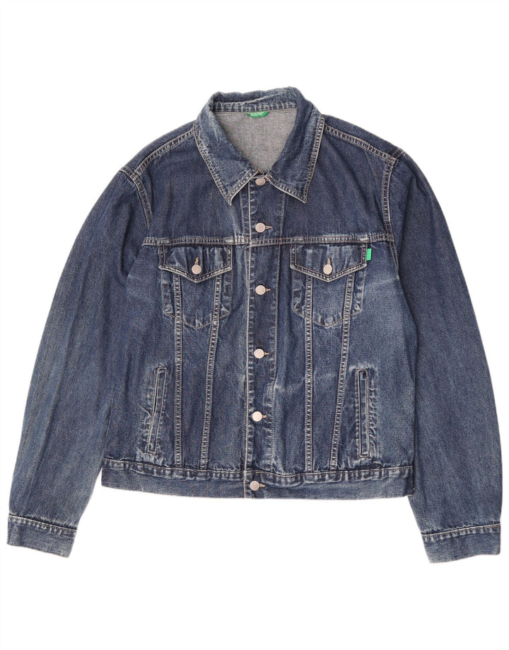 Benetton Chaqueta Vaquera Hombre ES 42 XL Algodón Azul