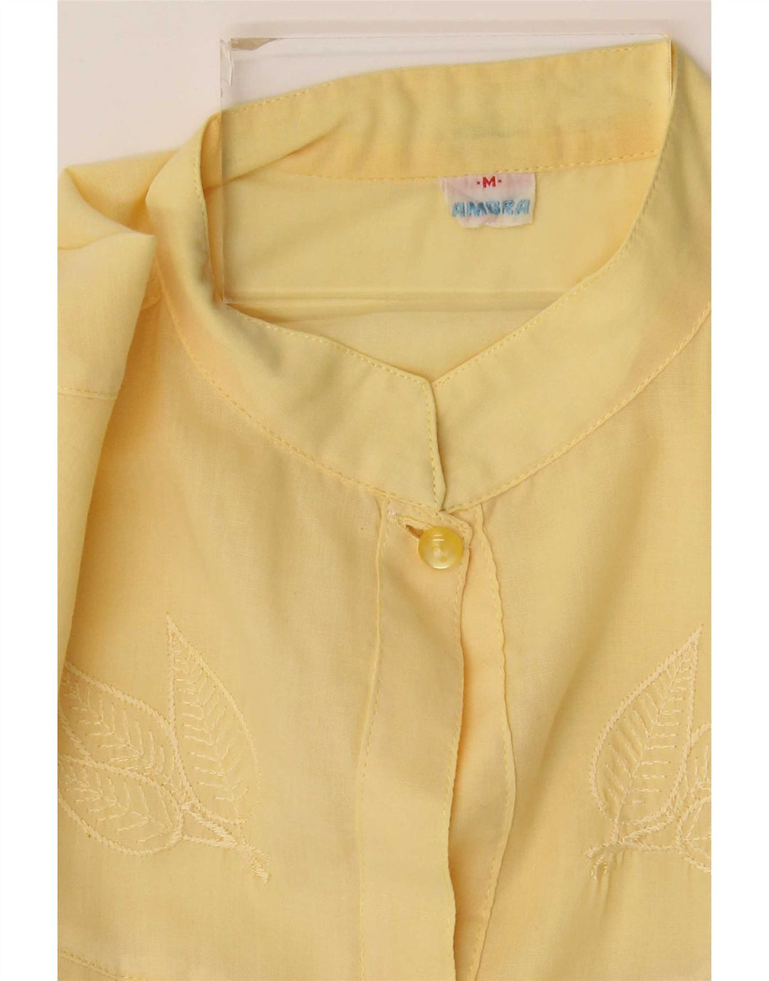 Ambra Blusa de manga corta para mujer UK 44 Poliéster amarillo medio