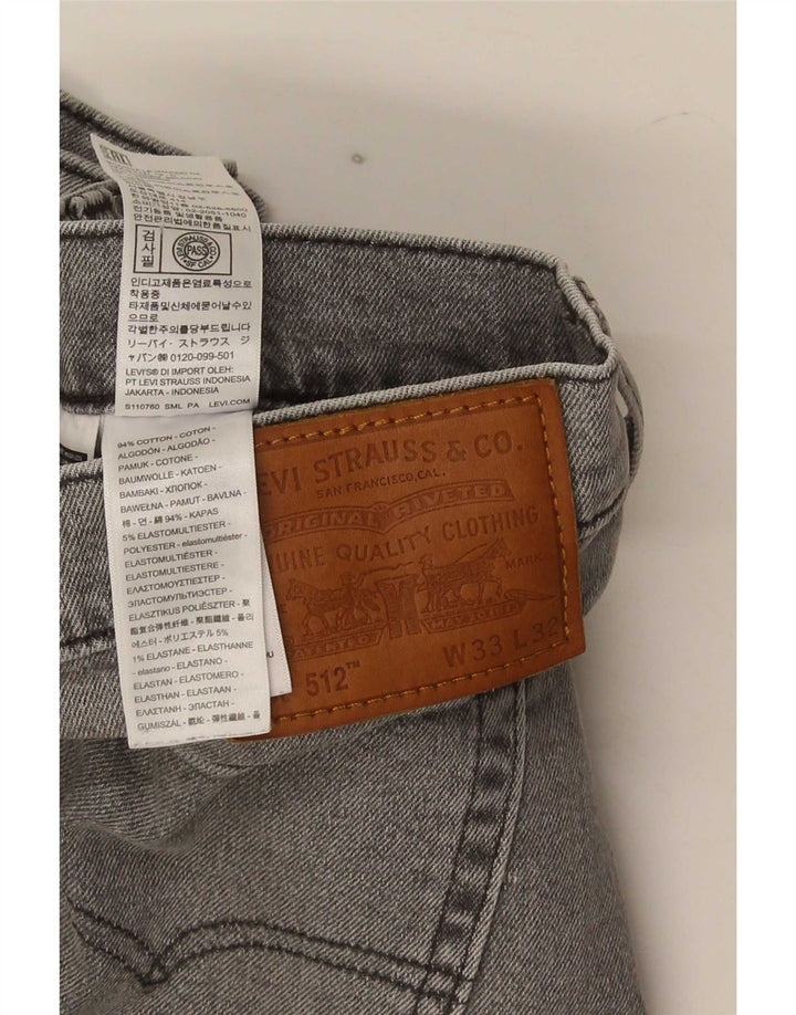 Vaqueros Levi's 512 Slim Tapered para hombre W33 L32 Algodón gris