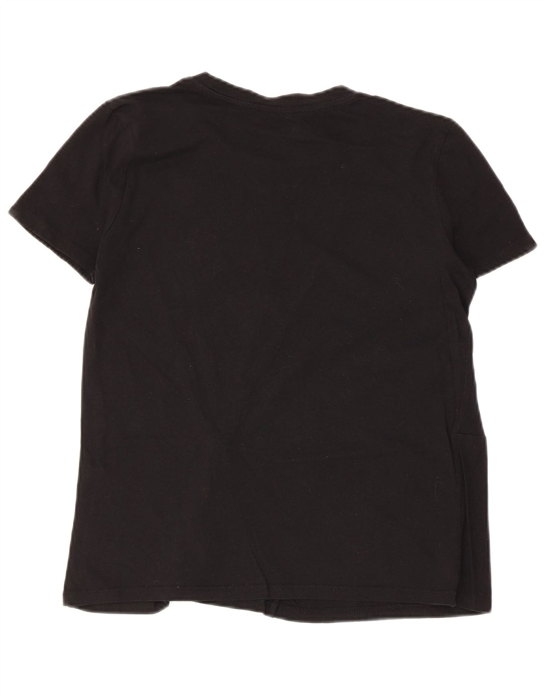 Zara Mujer Blusa Top Reino Unido 10 Pequeño Algodón Negro