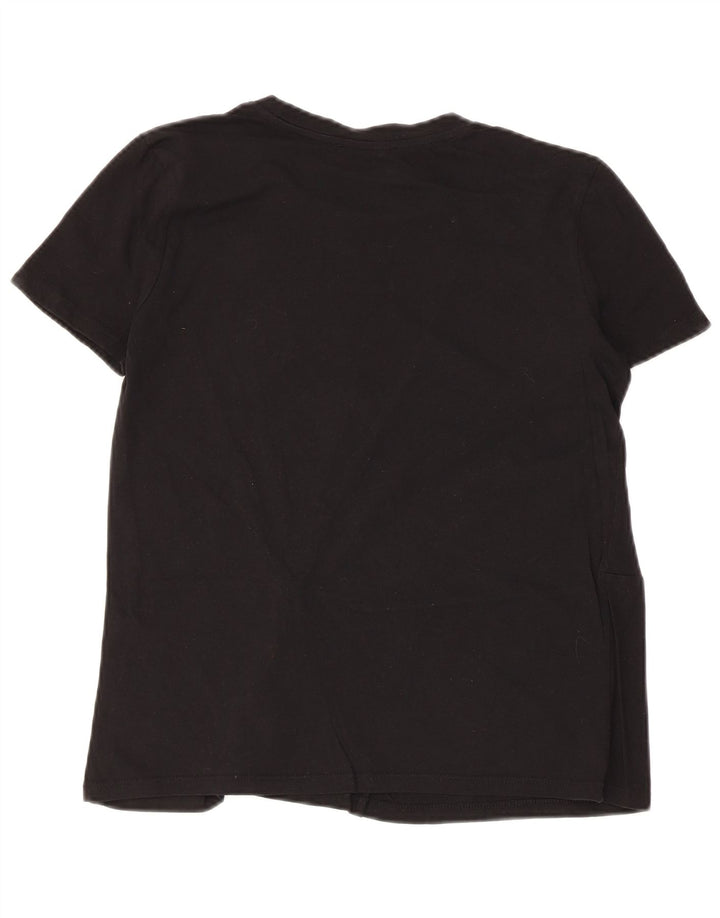 Zara Mujer Blusa Top Reino Unido 10 Pequeño Algodón Negro