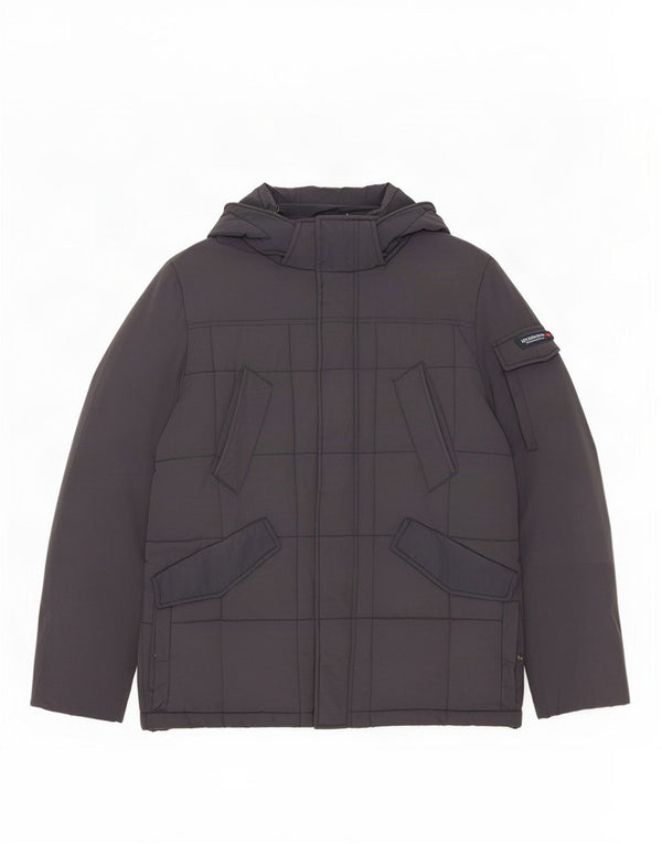Woolrich Mens Hooded Padded Jacket UK 40 Large Navy Blue Nylon
