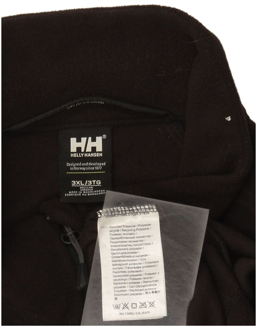 Helly Hansen Jersey polar con cremallera y cuello para hombre 3XL Poliéster negro