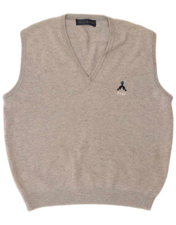 Pringle Hombre Chaleco Tank Top XL Lana Gris
